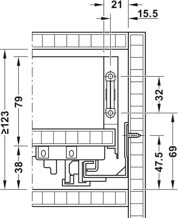 MX Slim A Drw Sides 13/89/500mm St Wht