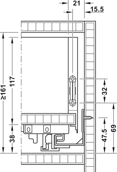 MX Slim A Drw Sides 13/128/300mm St Ant