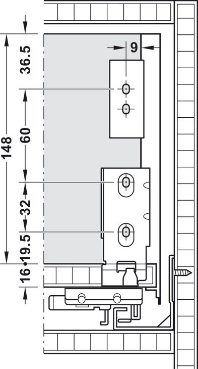 MX Slim A Drw Sides 13/175/300mm St Gry