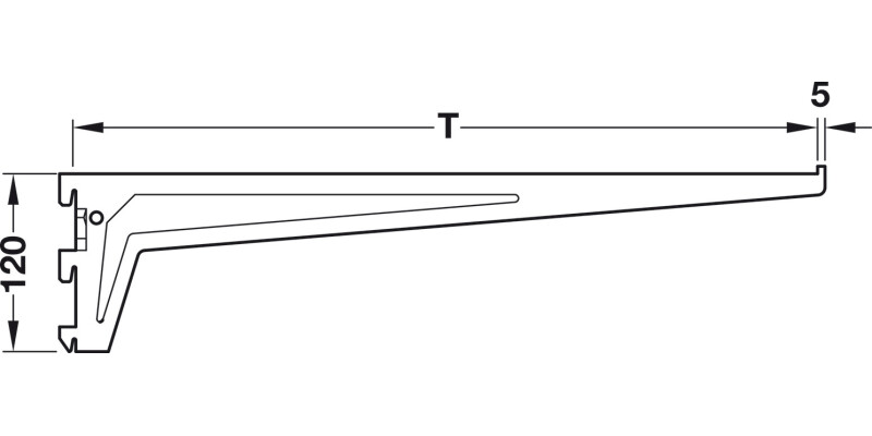 Flange Bracket 3 Hk 120x500mm 65kg Slv