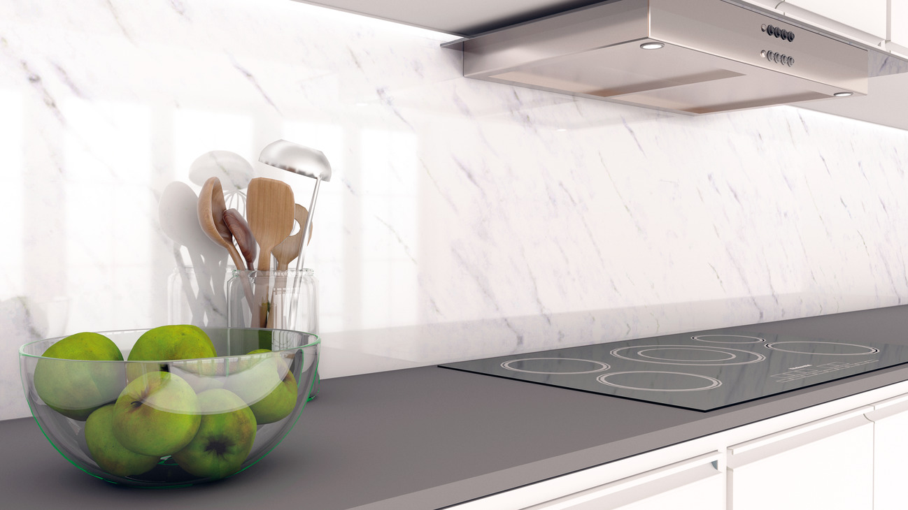 AluSplash 750x3050mm Alu/SM Marble Wht