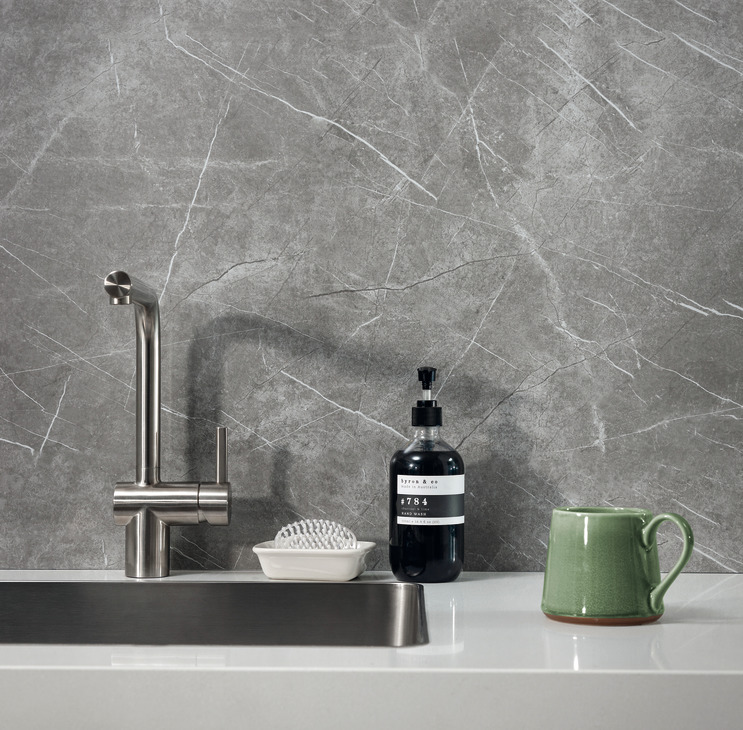 AluSplash 750x3050mm Alu/SM Marble Gry