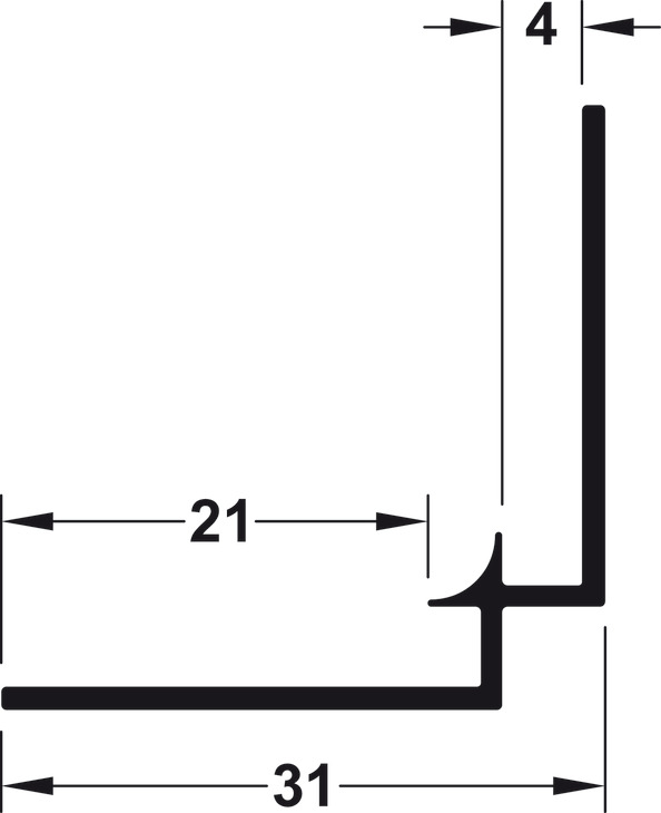 AluSplash Int Crn Profile 750mm Alu Slv