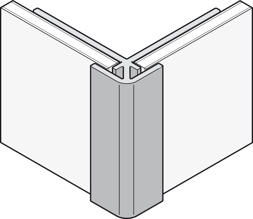 AluSplash Ext Crn Profile 750mm Alu Slv