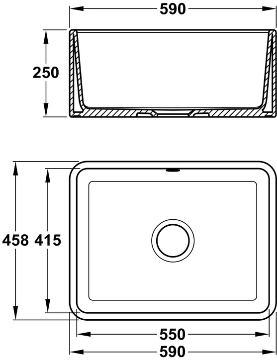 Bidbury&Co Midford 1.0B Sink Ceramic Wht