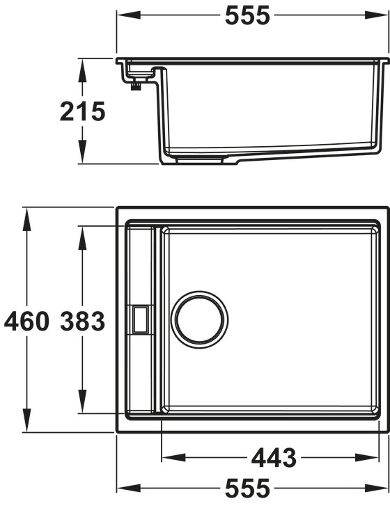 Abode AW3182 Sync 1.25B Sink Rev Gr Blk
