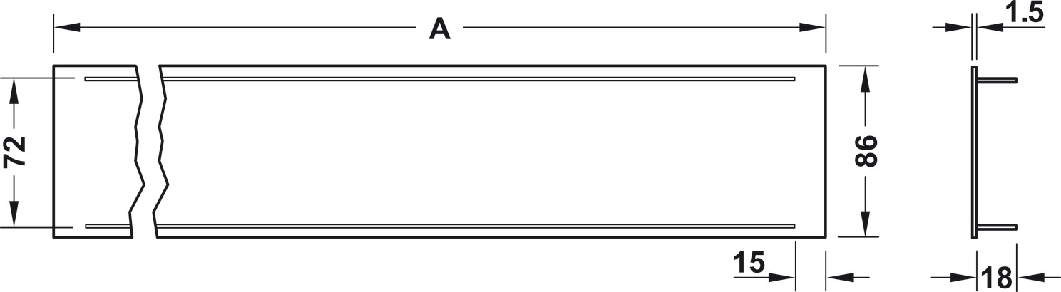 Vent Grille RM 86x500mm Alu Wht 9010