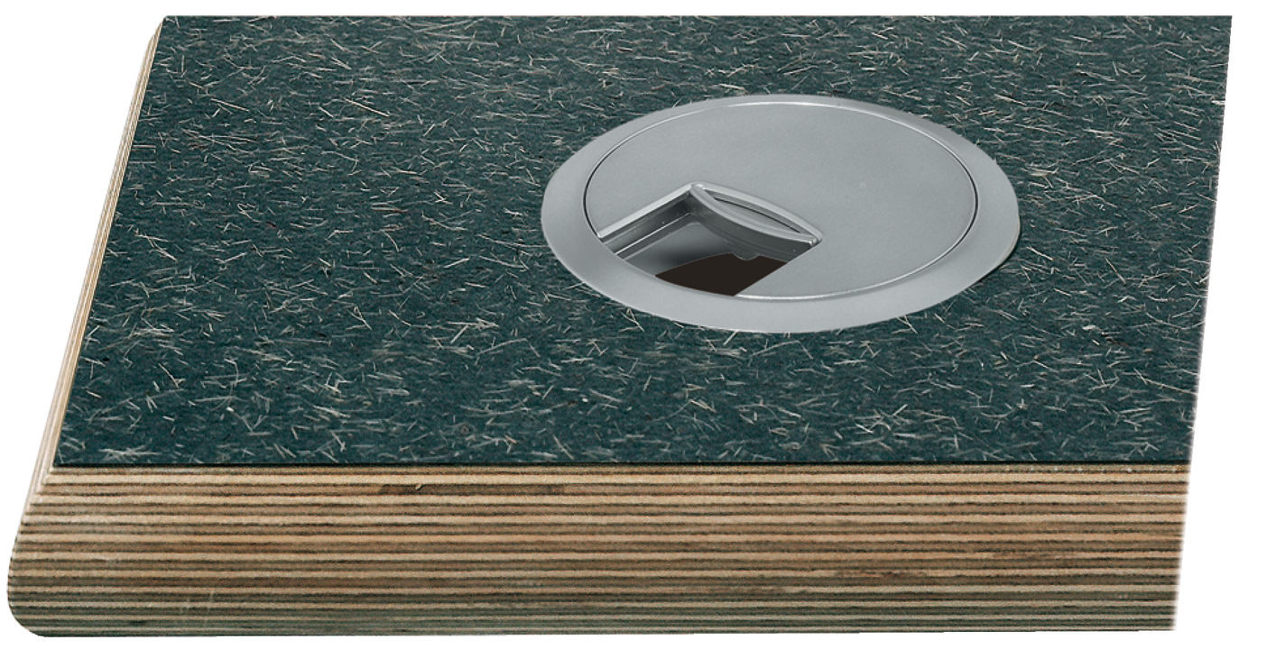 Cable Outlet 2prt D80x24mm Pl SSE