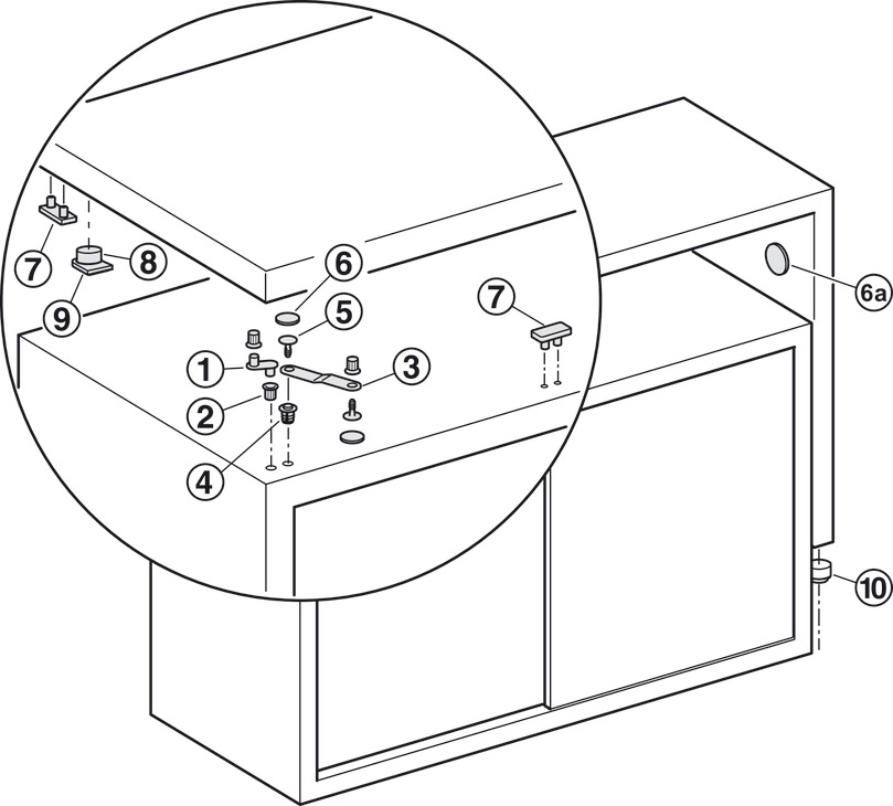 Table Top Swivel Fitting Set