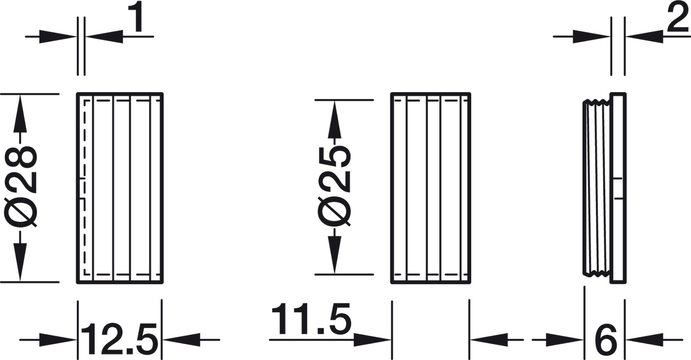W/Robe Rail End Support D25mm Brs NP