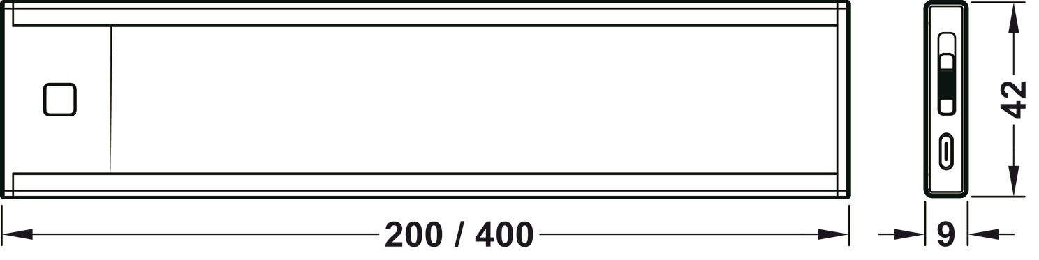 Loox LED Battery SL 400mm 5V/1.7W 4K Slv