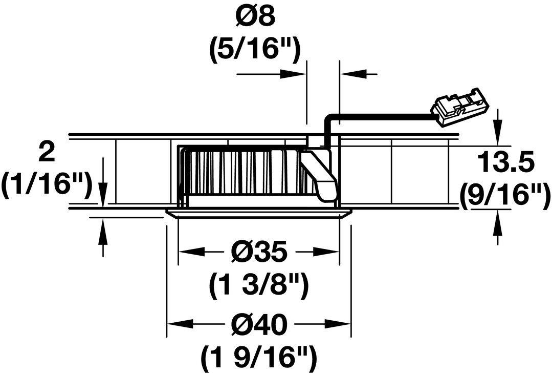 Loox5 LED2040 Bezel RM D40mm Pl Blk