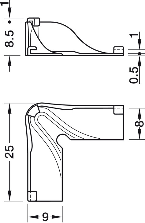 Loox5 LED 8mm 90D Crn Connector MC