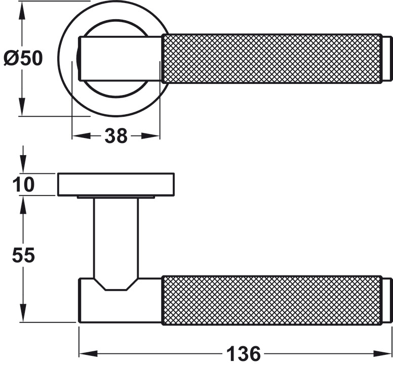 Bari D50mm Lvr Hdls/Rose Alu/ZA BN