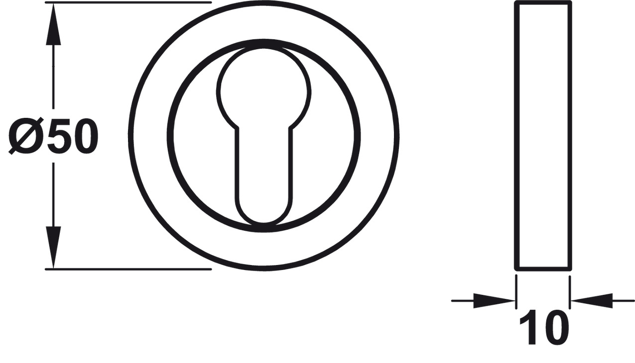 Bari D50mm Escutcheon Profile Cyl ZA AB