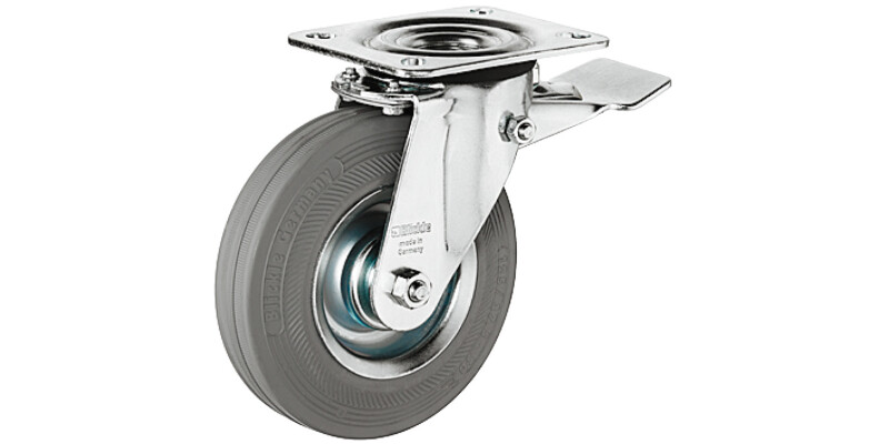 D100mm Castor Fixed wo Brake PL Galv