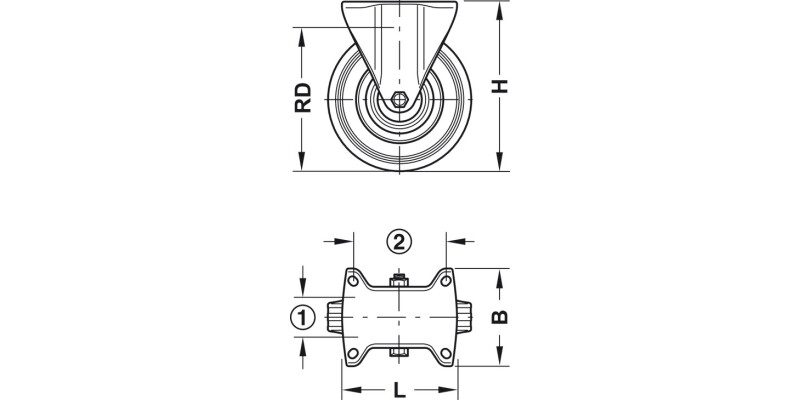 D100mm Castor Fixed wo Brake PL Galv