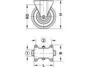 D100mm Castor Fixed wo Brake PL Galv