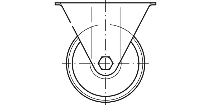D80mm Castor Fixed wo Brake PL Galv