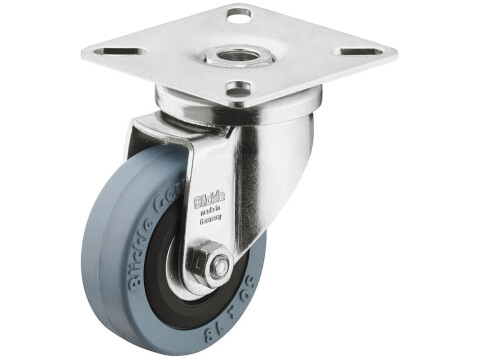 Single Wheel Castor, Swivel, with or without Brake, Wheel &Oslash; 50-75 mm, Plate Fixi