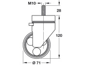 D60mm Castor Swivel w Brake Pl Bk