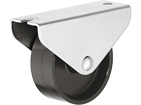 Single Wheel Castor, without Brake, &Oslash; 15-45 mm, Plate Fixing