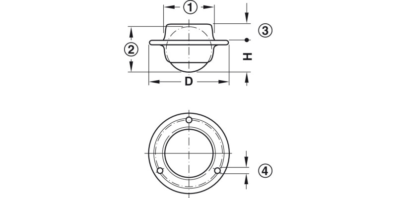 D20mm Ball Castor wo Swivel St CP/Galv