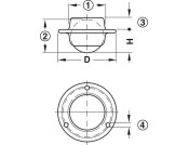 D20mm Ball Castor wo Swivel St CP/Galv