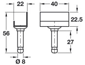 Pin/L Mount Plate Blk Galv St D8mm
