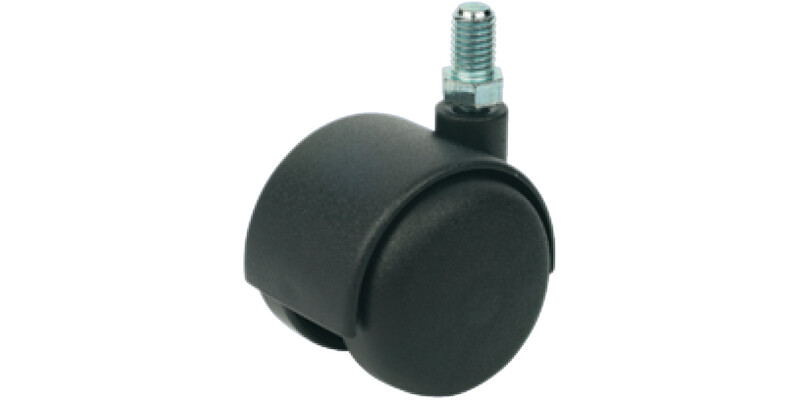 D50mm Twin Castor Swivel wo Brake PL Bk