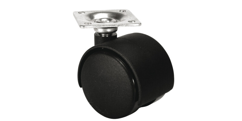 Swivel Twin Wheel Castor, without Brake, &Oslash; 35-50 mm, Hooded
