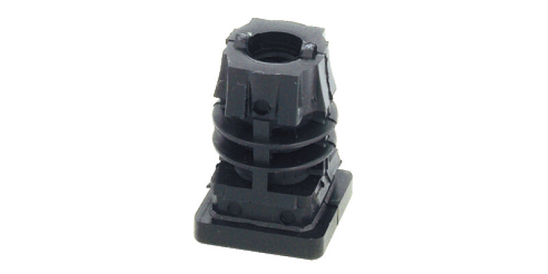 Square Plug 25x25mm w M10 Int Thr Pl Blk