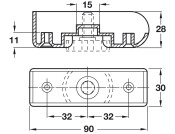 Corner Panel Adjuster 25mm Pl Black