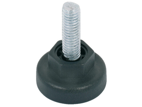 Base Leveller, with Hexagonal Nut and M8 x 22 mm Threaded Bolt, Plastic