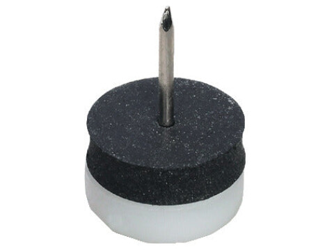 Pin Type Glide D=30mm Pl White/Black Rubber