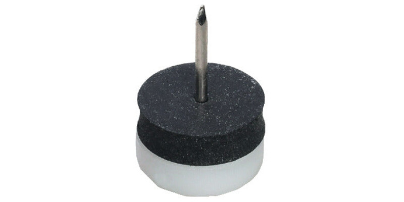 Pin Type Glide, White Plastic with Black Rubber Layer