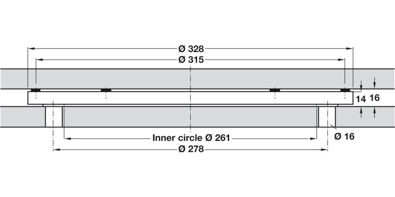 Turntable 360D 300kg D328mm ZA Blk