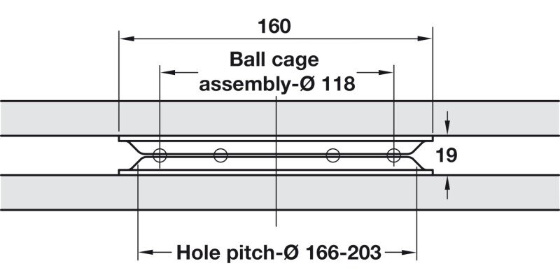 Turntable BB 360D 150kg 160mm St Bright