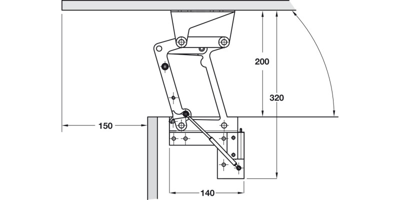 Tavoflex Swing Up Table Top Fit Alu Wht