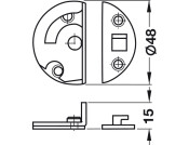 Table Top Swivel Bolt 48mm Steel