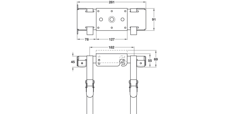 Izon CPU Holder Fixed Silver St/Nyl