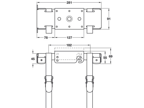 Izon CPU Holder Fixed Silver St/Nyl