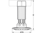 AXILO 78 Plinth Foot/Shaft H80mm Plug