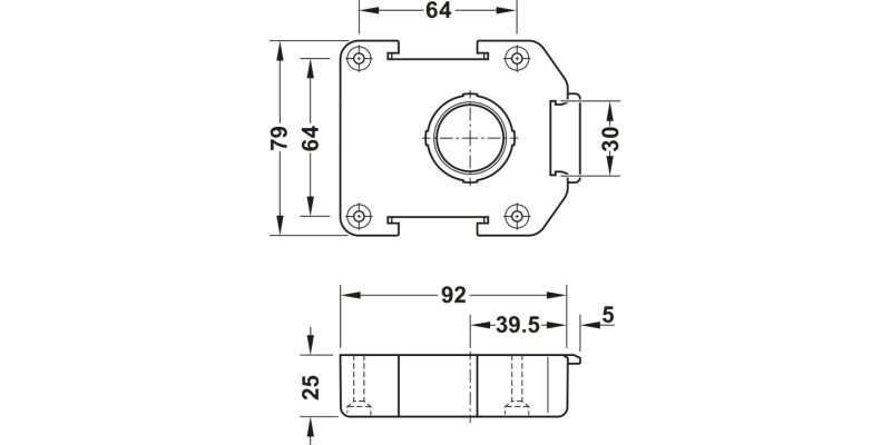 AXILO 78 Plinth Foot Top Section Screw