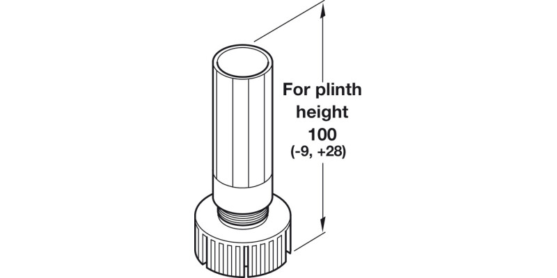 Plinth Foot+Shaft Tube 135mm Pl Black