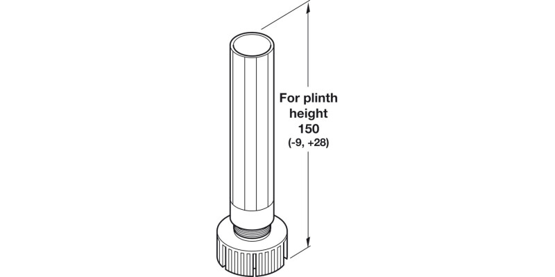 Plinth Foot+Shaft Tube 135mm Pl Black