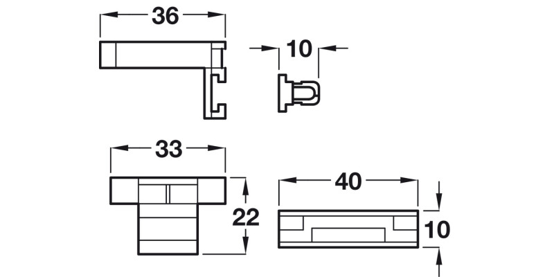 Plinth Clip Set for 3m Plinths Pl Black