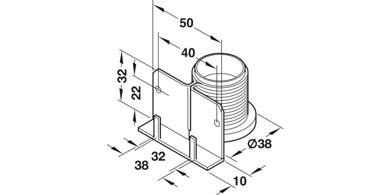 Plinth Adj w Brkt Press/Screw 150kg 19mm