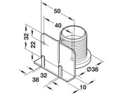 Plinth Adj w Brkt Press/Screw 150kg 19mm