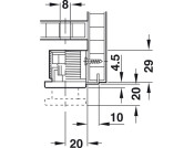 Plinth Adj w Brkt Press/Screw 150kg 19mm